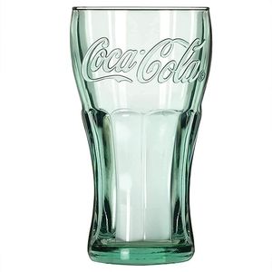 Vintage Green Coca Cola Contour Genuine Glass Set of 3